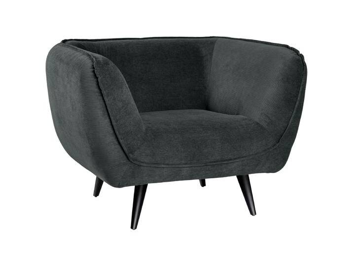 Sessel Kelso Cord, Beine schwarz 110x88x76 cm (BxTxH); Sitz anthrazit, Gestell schwarz Sessel Kelso Cord, Beine schwarz von Lusini