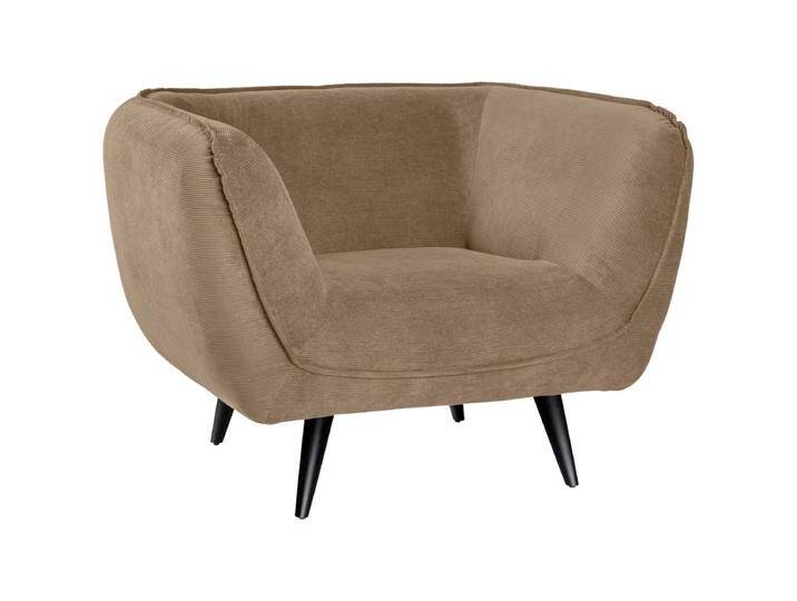 Sessel Kelso Cord, Beine schwarz 110x88x76 cm (BxTxH); Sitz taupe, Gestell schwarz Sessel Kelso Cord, Beine schwarz von Lusini