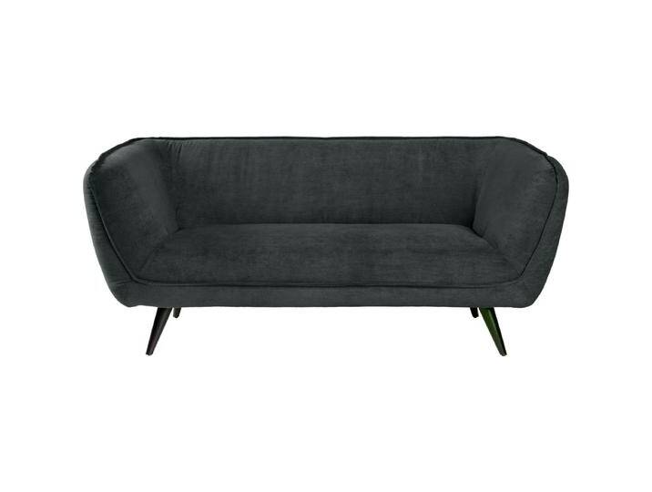 Sofa Kelso Cord, 2-Sitzer, Beine schwarz 183x88x76 cm (BxTxH); Sitz anthrazit, Gestell schwarz Sofa Kelso Cord, 2-Sitzer, Beine schwarz, schwer entflammbar von Lusini