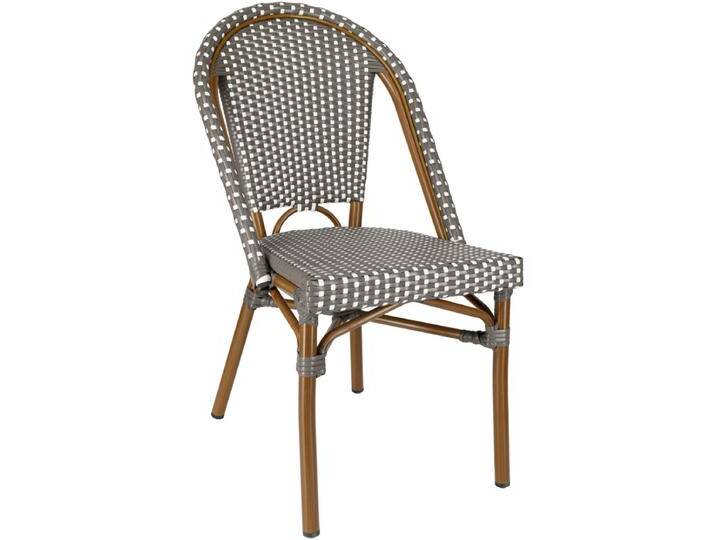 Outdoor Stapelstuhl Astoria 46x53x87.5 cm (BxTxH); Sitz grau/weiß, Gestell braun; 2 Stück / Pack Outdoor Stapelstuhl Astoria, wetterfest von Lusini