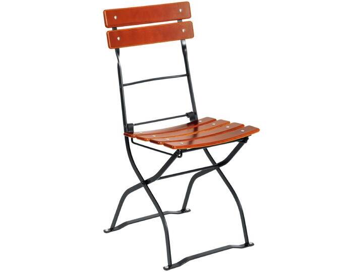 Outdoor Stuhl Bavaria klappbar 41.5x49x88.5 cm (BxTxH); Sitz kastanie, Gestell schwarz; 2 Stück / Pack Outdoor Stuhl Bavaria klappbar, wetterfest von Lusini
