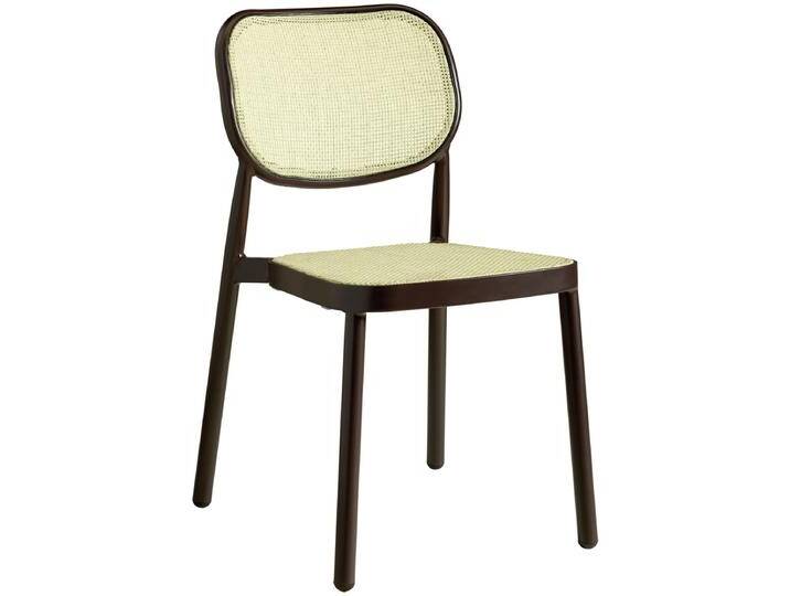 Stuhl Candia 43x57x82 cm (BxTxH); Sitz beige, Gestell dunkelbraun; 2 Stück / Packung Stuhl Candia von Lusini