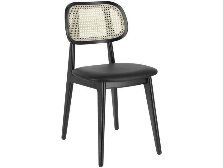 Stuhl Cane Kunstleder 45x51x83 cm (BxTxH); Sitz schwarz, Gestell schwarz; 2 Stück / Packung Stuhl Cane Kunstleder von Lusini