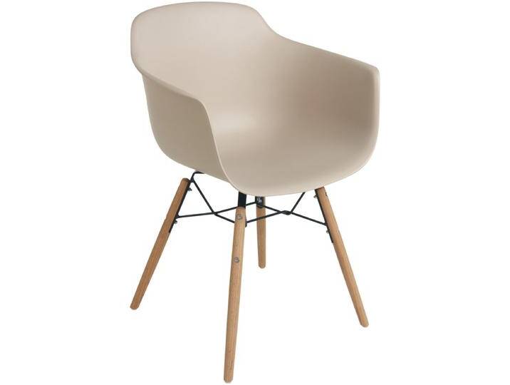 Stuhl Emeo mit Armlehne 58x50x82.5 cm (BxTxH); Sitz ecru, Gestell eiche/natur; 2 Set(s) / Packung Stuhl Emeo mit Armlehne von Lusini