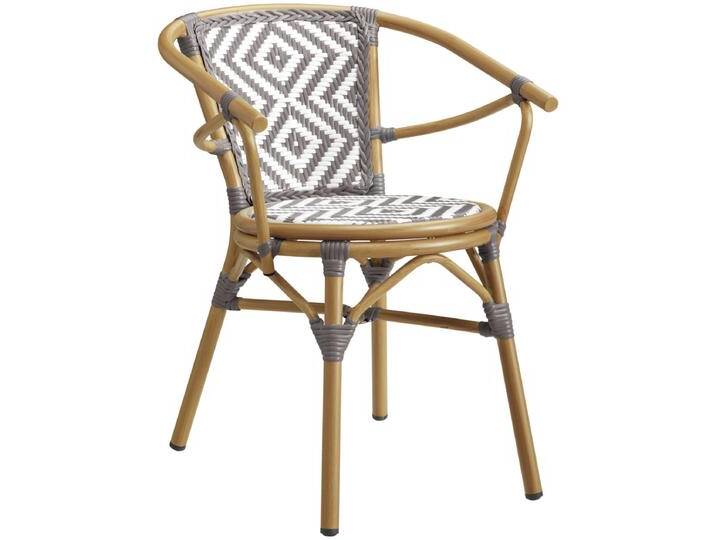 Outdoor Stapelstuhl Estilo 59x63x76 cm (BxTxH); Sitz grau, Gestell braun; 2 Stück / Pack Outdoor Stapelstuhl Estilo, wetterfest von Lusini