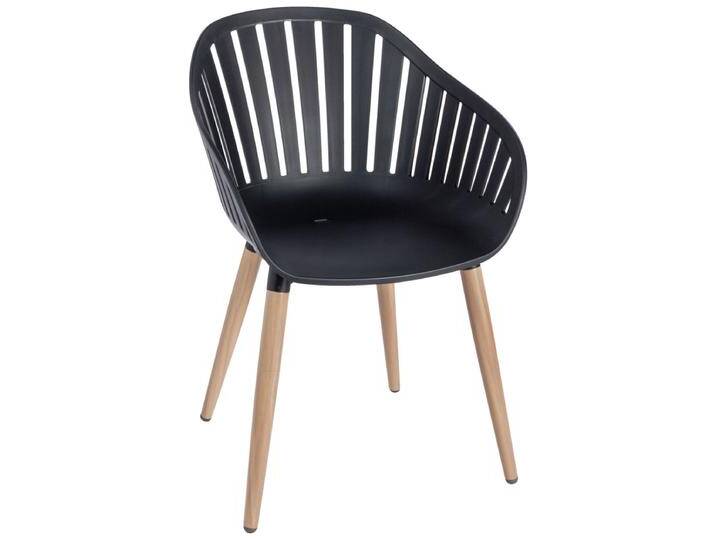 Outdoor Stuhl Gimani 53x55.5x79.5 cm (BxTxH); Sitz schwarz, Gestell braun; 4 Stück / Pack Outdoor Stuhl Gimani, wetterfest von Lusini