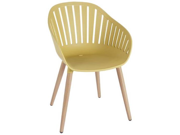 Outdoor Stuhl Gimani 53x55.5x79.5 cm (BxTxH); Sitz senf, Gestell braun; 4 Stück / Pack Outdoor Stuhl Gimani, wetterfest von Lusini