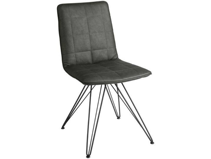 Stuhl Milaria Kunstleder 2er Pack 60x51x88.5 cm (BxTxH); Sitz anthrazit, Gestell schwarz; 2 Set(s) / Pack Stuhl Milaria Kunstleder 2er Pack von Lusini