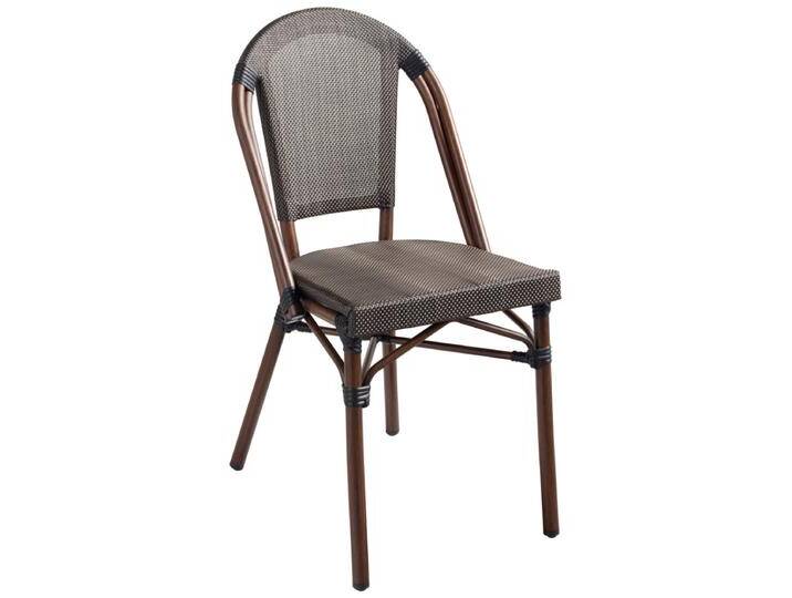 Outdoor Stapelstuhl Rimalia ohne Armlehne 46x53x87.5 cm (BxTxH); Sitz anthrazit, Gestell braun; 2 Stück / Pack Outdoor Stapelstuhl Rimalia ohne Armlehne, wetterfest von Lusini