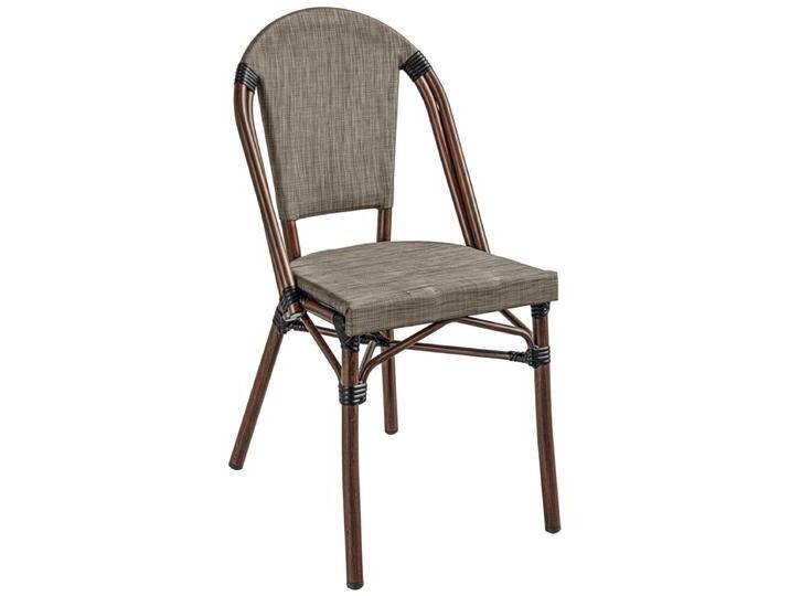 Outdoor Stapelstuhl Rimalia ohne Armlehne 46x53x87.5 cm (BxTxH); Sitz grau meliert, Gestell braun; 2 Stück / Pack Outdoor Stapelstuhl Rimalia ohne Armlehne, wetterfest von Lusini