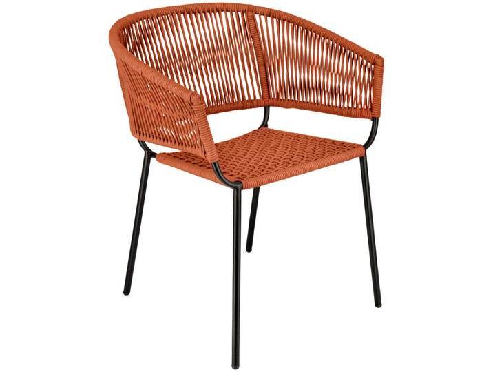 Outdoor Stuhl Samo 62.5x56x79 cm (BxTxH); Sitz terrakotta, Gestell schwarz; 2 Stück / Pack Outdoor Stuhl Samo, wetterfest von Lusini