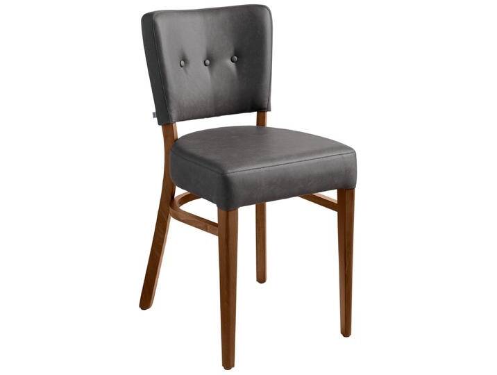 Stuhl Winchester Kunstleder 45x56x82 cm (BxTxH); Sitz anthrazit, Gestell tabak gebeizt; 2 Stück / Pack Stuhl Winchester Kunstleder, max. Belastung 160 kg von Lusini