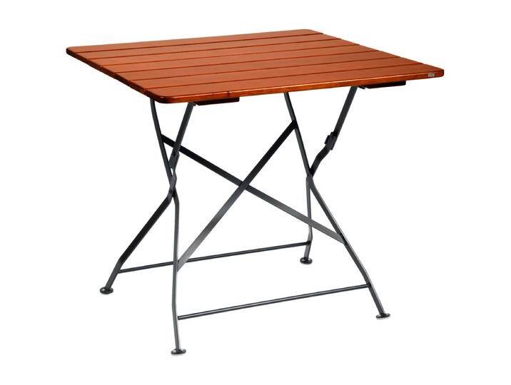 Outdoor Tisch Bavaria quadratisch 80x80x74 cm (LxBxH); Platte kastanie, Gestell schwarz; quadratisch Outdoor Tisch Bavaria quadratisch, wetterfest von Lusini