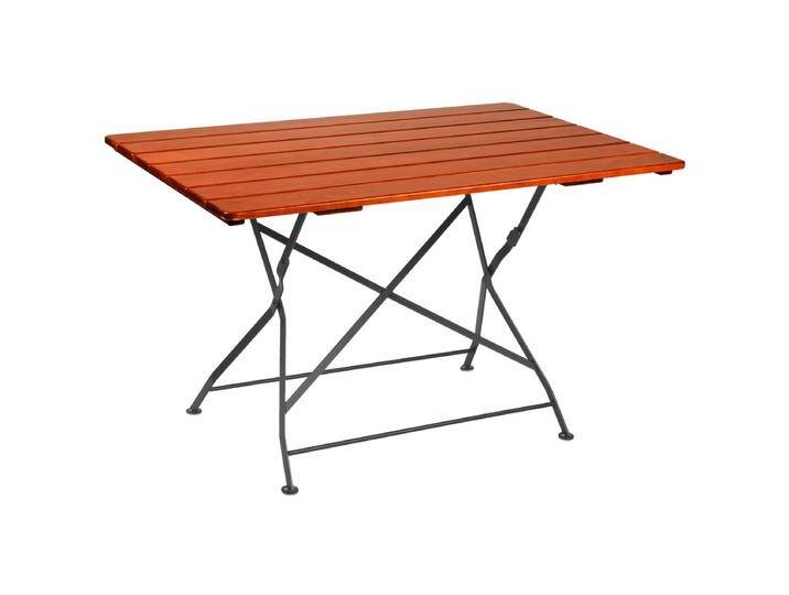 Outdoor Tisch Bavaria rechteckig 120x80x74 cm (LxBxH); Platte kastanie, Gestell schwarz; rechteckig Outdoor Tisch Bavaria rechteckig, wetterfest von Lusini