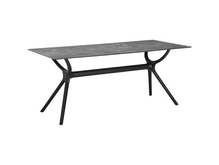 Outdoor Tisch Faro rechteckig 180x80x74 cm (LxBxH); Platte beton, Gestell schwarz; rechteckig Outdoor Tisch Faro rechteckig, wetterfest von Lusini