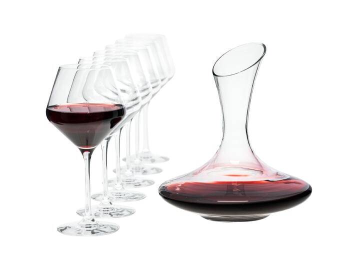 Weinglas-Set mit Dekanter 7-teilig 21.5x22 cm (ØxH); transparent Weinglas-Set mit Dekanter 7-teilig von Lusini