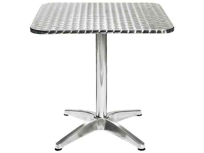 Wetterfester Outdoor Tisch Limona eckig 70x70x70 cm (LxBxH); Platte silber, Gestell silber; quadratisch Wetterfester Outdoor Tisch Limona eckig, stabiles, leichtes Aluminium von Lusini