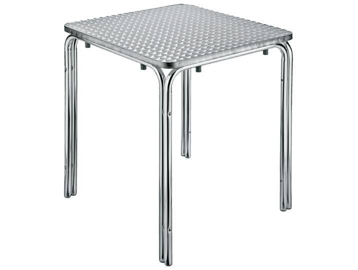 Wetterfester Outdoor Tisch Limona eckig stapelbar 80x80x70 cm (LxBxH); Platte silber, Gestell silber; quadratisch Wetterfester Outdoor Tisch Limona eckig stapelbar, stabiles, leichtes Aluminium von Lusini