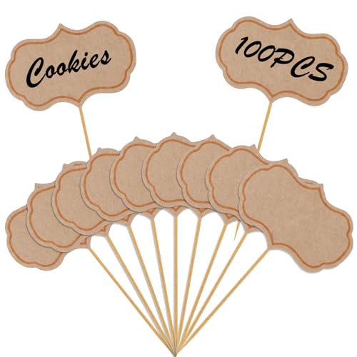 100 Stück Buffet Schilder, Rindslederfarbe Beschriftungsschilder, Reserviert Schilder Gastronomie Kleine Tafeln zum Beschriften, Leere Zahnstocher, für Party Kuchen Lebensmittel Dekoration 100 Stück Buffet Schilder, Rindslederfarbe Beschriftungsschilder, Reserviert Schilder Gastronomie Kleine Tafeln zum Beschriften, Leere Zahnstocher, für Party Kuchen Lebensmittel Dekoration von Lusofie