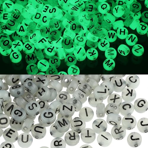 1000 Stück Nachtleuchtende Buchstabenperlen Weiß A-Z Buchstabenperlen 7 mm Acrylperlen Perlen zum Auffädeln für Armbänder Halsketten Schmuck DIY Herstellung Style12 1000 Stück Nachtleuchtende Buchstabenperlen Weiß A-Z Buchstabenperlen 7 mm Acrylperlen Perlen zum Auffädeln für Armbänder Halsketten Schmuck DIY Herstellung Style12 von Lusofie