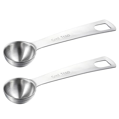 2 Stück Messlöffel Set 5ml Metall Dosierlöffel Hängeaufbewahrung Edelstahl Messlöffel Geeignet zum Backen und Kochen in der Küche zu Hause 2 Stück Messlöffel Set 5ml Metall Dosierlöffel Hängeaufbewahrung Edelstahl Messlöffel Geeignet zum Backen und Kochen in der Küche zu Hause von Lusofie