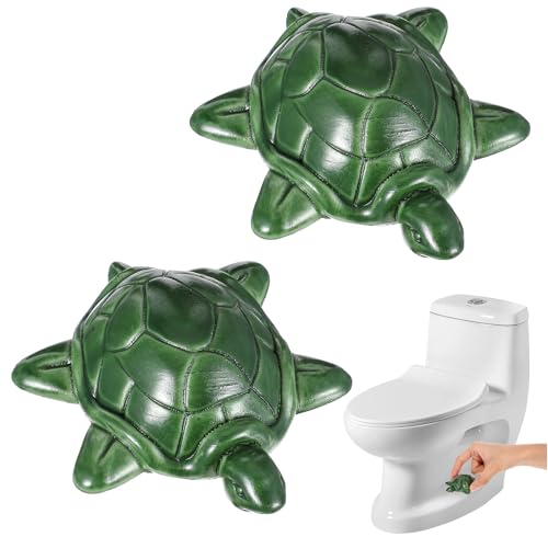 2 Stück Schildkröten-WC-Bolzenabdeckungen, dekorativ, Meeresschildkröten-WC-Bolzen-Kappen, Badzubehör, Dekoration für Villen am Meer, einfach zu installieren von Lusofie