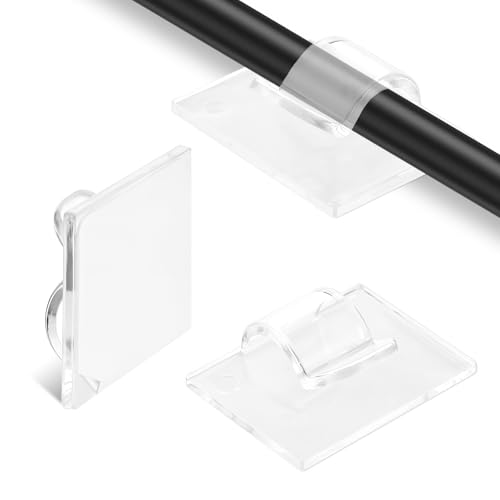 Selbstklebender Kabelhalter 30 Stück Kabelclip Hakentyp Transparenter Wand Kabelbefestigung für das Kabelmanagement auf dem Schreibtisch im Innen und Außenbereich Selbstklebender Kabelhalter 30 Stück Kabelclip Hakentyp Transparenter Wand Kabelbefestigung für das Kabelmanagement auf dem Schreibtisch im Innen und Außenbereich von Lusofie
