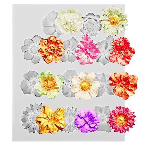Lusofie 3D Blumem Silikonformen Polymer Clay Form Blumenform Epoxidharz Formen Silikon Fondant Form Set Silicone Moulds für Dekorative Polymer Clay Form Kerzengießformen aus Silikon Lusofie 3D Blumem Silikonformen Polymer Clay Form Blumenform Epoxidharz Formen Silikon Fondant Form Set Silicone Moulds für Dekorative Polymer Clay Form Kerzengießformen aus Silikon von Lusofie