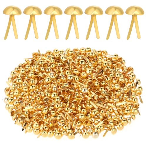 500 Stück Musterbeutelklammern Rundkopfklammern Gold Musterklammern Rundkopf Metall Mini Rund Brads Scrapbooking Verschlussklammern Für Schule Büro Papier Briefklammern Handwerk DIY von Lusofie