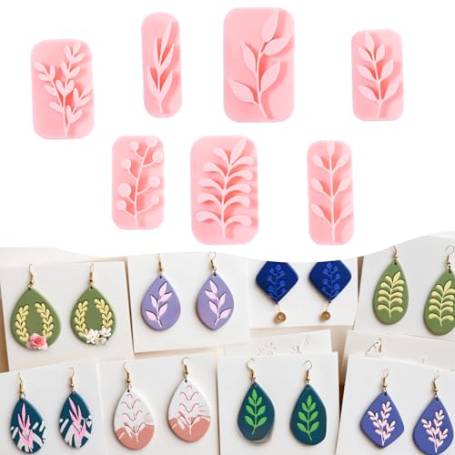 Blätter-Ton Stempel – 8 Formen Mini-Ton Schneider Für Polymer Clay Cutter Lehm-Formen Ausstecher Für Pflanzen Polymer-Ton-Ohrringe Und Schmuck Blatt Ausstechformen Für Schmuckherstellung von Lusofie