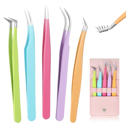 Edelstahl Wimpern Pinzette 5 StüCk Wimpernverlängerungs Pinzetten Set Professionelle Wimpernpinzette Set Gerade Und Gebogene Wimpernverlängerung Pinzette Für Mädchen Frauen Anfänger Edelstahl Wimpern Pinzette 5 StüCk Wimpernverlängerungs Pinzetten Set Professionelle Wimpernpinzette Set Gerade Und Gebogene Wimpernverlängerung Pinzette Für Mädchen Frauen Anfänger von Lusofie
