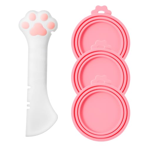 Lusofie 3 x Deckel für Katzenfutterdosen und 1 x Silikon-Katzenfutterlöffel, niedlicher Dosenöffner, Katzenfutterspatel, rosa Deckel für Tierfutter für Katzen und Hunde Lusofie 3 x Deckel für Katzenfutterdosen und 1 x Silikon-Katzenfutterlöffel, niedlicher Dosenöffner, Katzenfutterspatel, rosa Deckel für Tierfutter für Katzen und Hunde von Lusofie