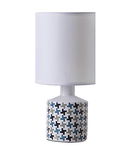 Lussiol Lighting 233906 Nachttischlampe, Keramik, Blau, Beige, klein von Lussiol Lighting