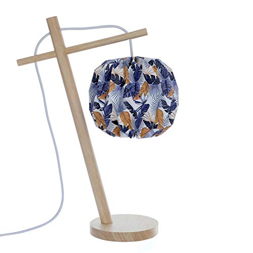 LUSSIOL 233870 Tisch- und Nachttischlampen, Holz, Blau, Gelb von LUSSIOL