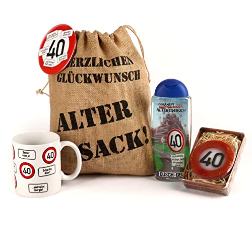 Lustapotheke® Geschenkset - Verkehrszeichen - zum runden Geburtstag (5-teilig) 40. Geburtstag von Lustapotheke