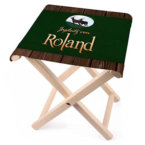 Lustapotheke® Klapphocker für Jäger - Jagdsitz von… - mit Wunschname aus Holz von Lustapotheke
