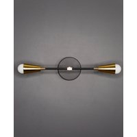 Auf Lager - Versand Am Selben Tag Rame Modern 2 Cone Light Vanity Mid Century Industrial Wandleuchte von LustrousLumens