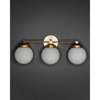 Calliope Modern Vanity 3 Light 6 in Globe Abstrakte Mid Century Wandleuchte von LustrousLumens