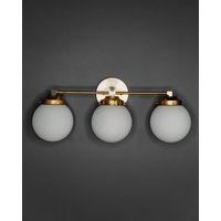 Calliope Modern Vanity 3 Light 6In Globe Abstrakt Mid Century Wandleuchte von LustrousLumens