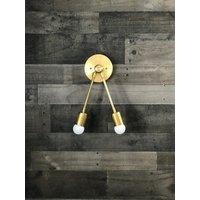 Hermes Doppel-Birnen-Verstellbarer Eitelkeits-Mitte Des Jahrhunderts Moderne Wandleuchte von LustrousLumens