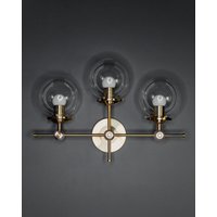 Kilig Modern 3 Light 6 in Globe Mid Century Industrie Eitelkeits-Wandlampe von LustrousLumens
