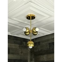 Rasiermesser Moderne 5 Kugel Leuchte Mid Century Semi Flush Rasiermesser Moderne 5 Kugel Leuchte Mid Century Semi Flush von LustrousLumens