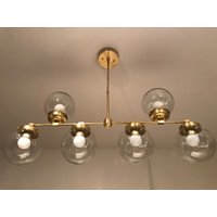 Rivage Modern 6 Light in Globe Sputnik Mid Century Industrie Kronleuchter von LustrousLumens