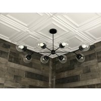 Rollo Modern 8 Light 6 in Globe Sputnik Mid Century Industrie Kronleuchter von LustrousLumens