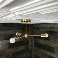 Sofort Lieferbar - Versand Am Selben Tag Atlas Moderner 3-Flammiger Sputnik Mid Century Industrie Kronleuchter von LustrousLumens