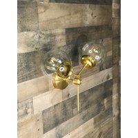 Sofort Lieferbar - Versand Am Selben Tag Folle Mid Century Moderne Doppel-Glühbirne 6 in Globe Modern Wandleuchte von LustrousLumens