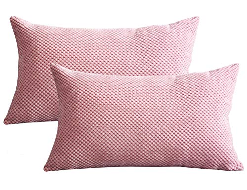 Lutanky Cord-Kissenbezüge, superweich, rechteckig, Ananas-Gitter, für Sofa, Schlafzimmer, Heimdekoration, 30 x 50 cm, Rosa, 2 Stück von Lutanky