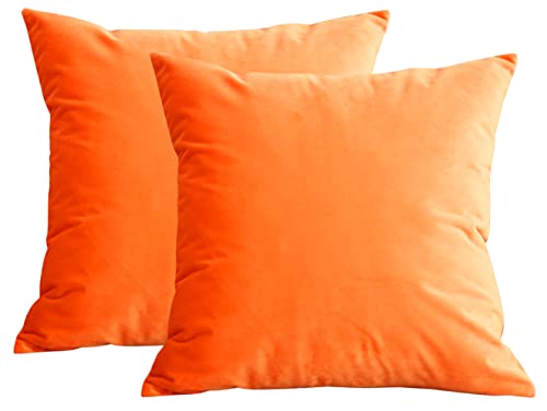 Lutanky Samt-Kissenbezüge, weich, quadratisch, für Sofa, Heimdekoration, 45 x 45 cm, Orange, 2 Stück Lutanky Samt-Kissenbezüge, weich, quadratisch, für Sofa, Heimdekoration, 45 x 45 cm, Orange, 2 Stück von Lutanky