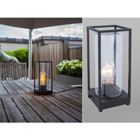 Außen Tischleuchte FLAIR Laterne in Schwarz mit Glas Höhe 27,2 cm Außen Tischleuchte FLAIR Laterne in Schwarz mit Glas Höhe 27,2 cm von Lutec