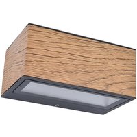 Gebraucht] Lutec Led Außenwandlampe Gemini Wandleuchte Außenlampe Holzoptik Breite 14 Cm B-Ware von Lutec